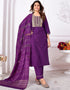fashionable purple vertical silk designer function wear silk readymade suit collection with purple vertical silk rt8920-184840 Front View